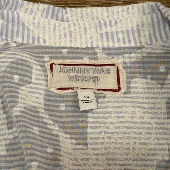 Johnny Was Flore Seersucker Button Down Shirt - Picture 6 of 7